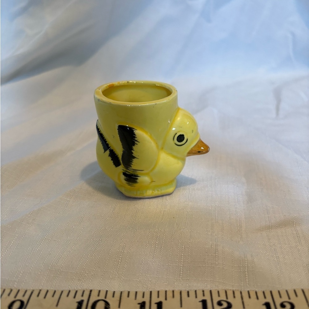 Vintage Yellow Bird Toothpick Holder/ Mini planter